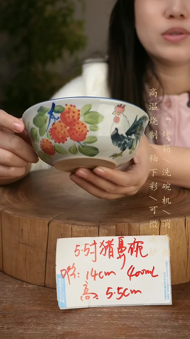 碗瓷景德镇手工手绘高温瓷釉下彩