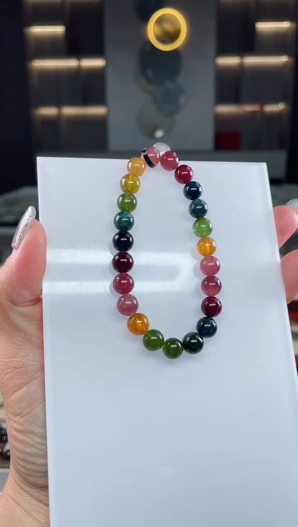 未镶嵌单圈手串8mm+碧玺（多样性发一条）T