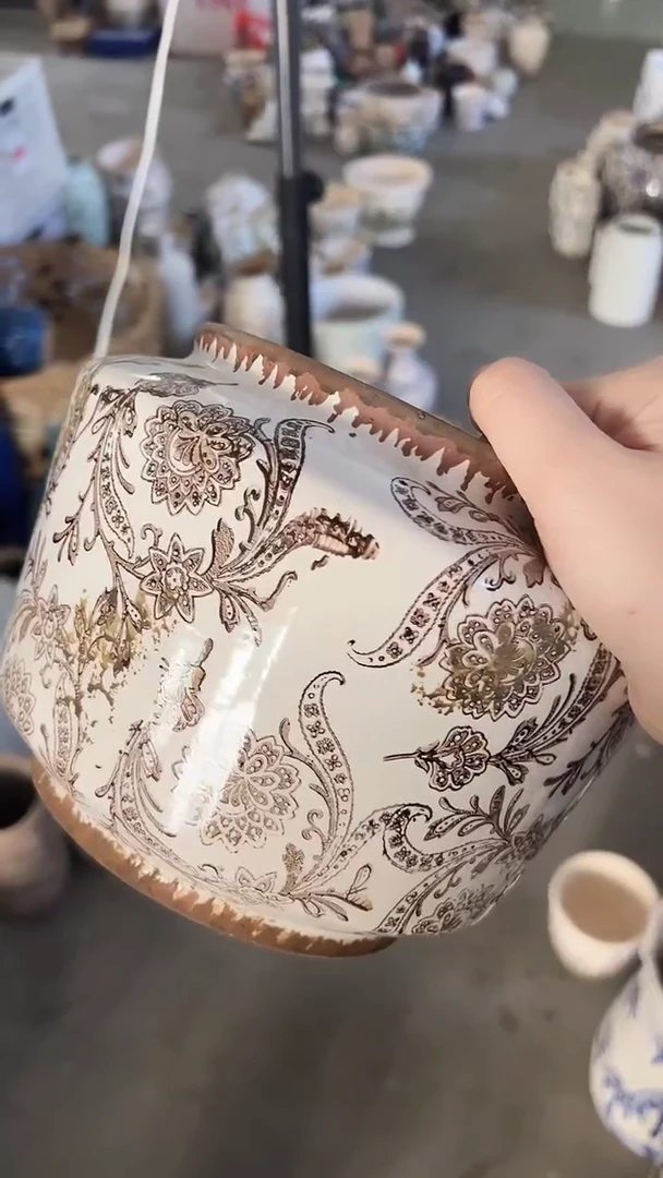 【闪购商品】陶瓷花盆高15cm内口14cm