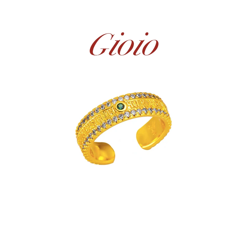 GIOIO  绿钻六字真言戒指活口