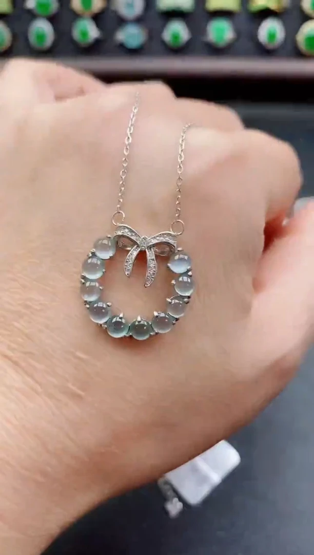 套链银S925镶嵌翡翠1