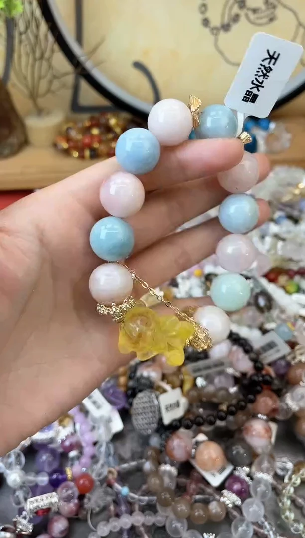 【闪购商品】绿柱石（摩根石）手链未镶嵌178手串