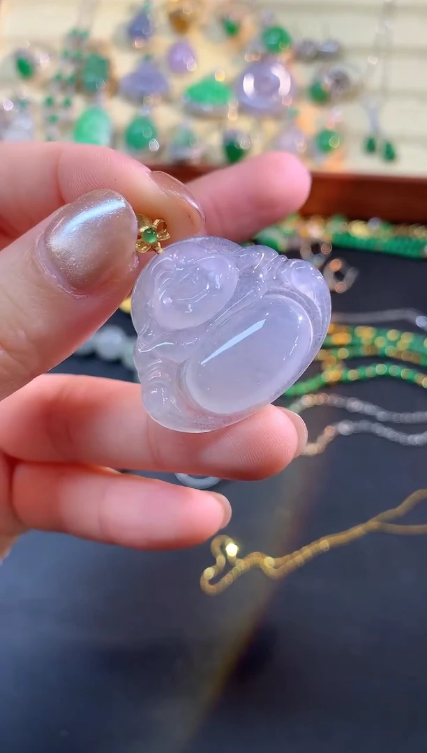 吊坠(不含链)18K金镶嵌翡翠吊坠|1900+95