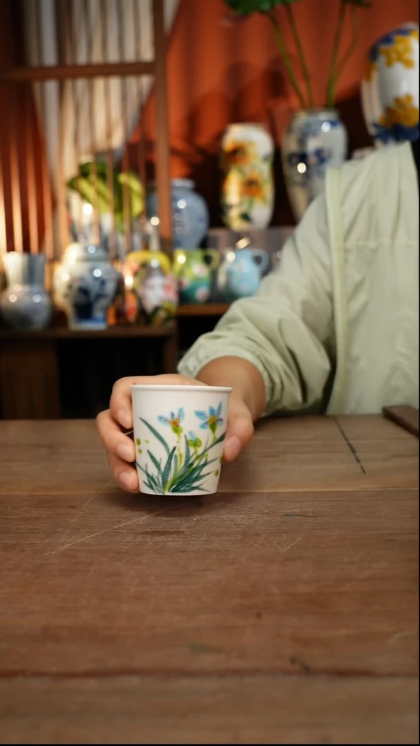瓷片【简家甄选】景德镇设计师釉下手绘陶瓷餐具