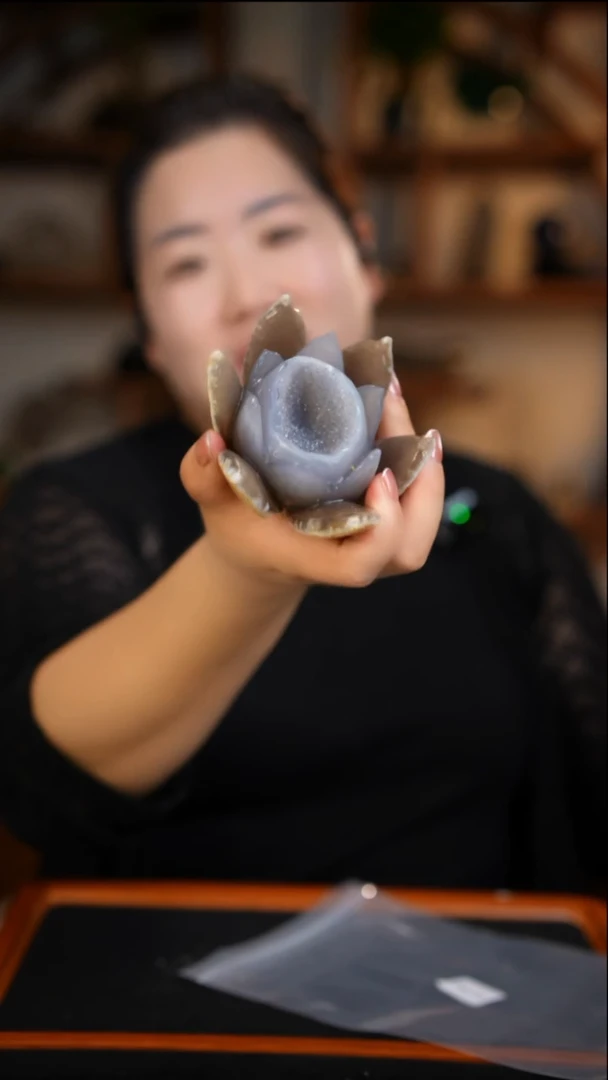 未镶嵌玛瑙摆件玛瑙莲花D183