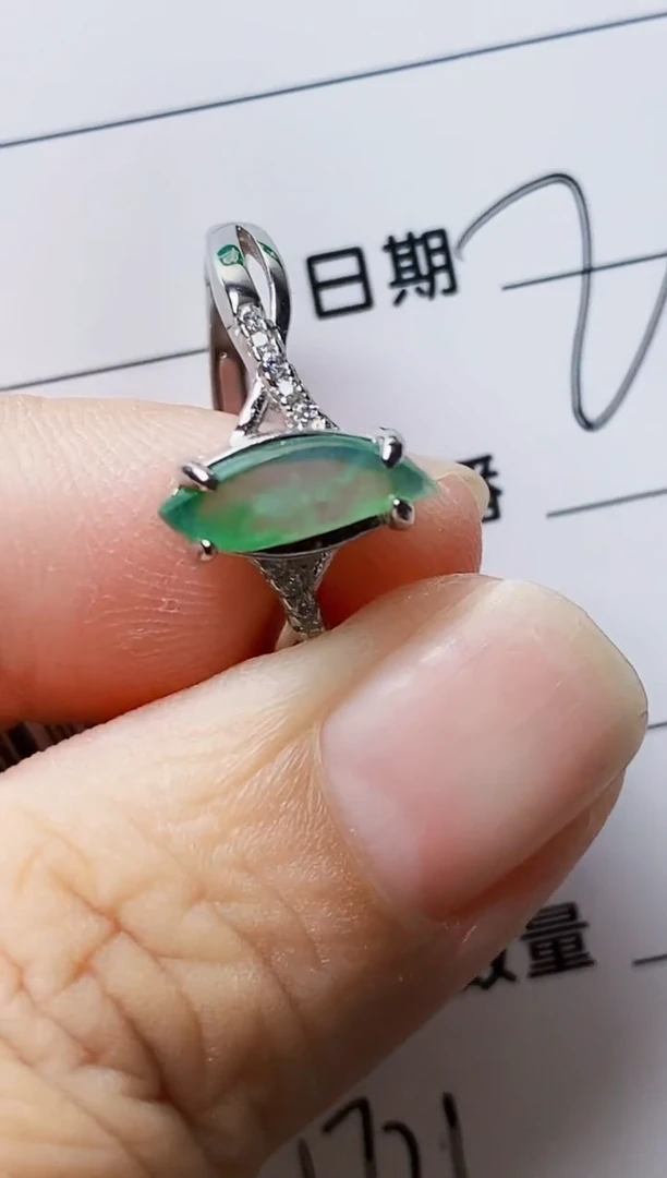 银S925镶嵌戒指翡翠1721
