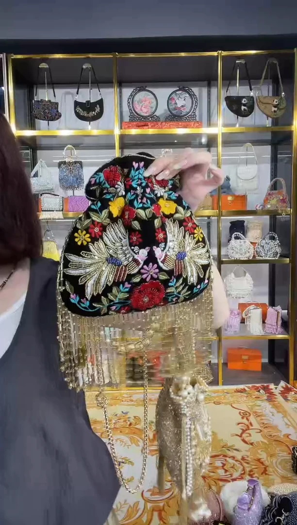 织物织物珠韵恒泽重工串珠手提包直播间女神专拍