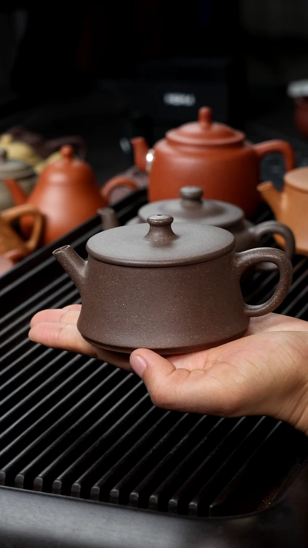 茶壶紫砂青花段半手云柱微瑕130