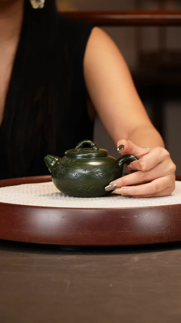 【王惠芬】圆竹 老绿泥 280c+对杯