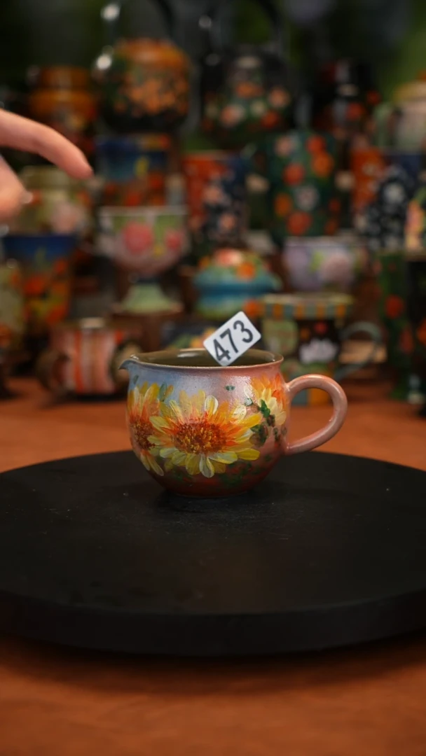 紫砂油画 手绘釉下彩473