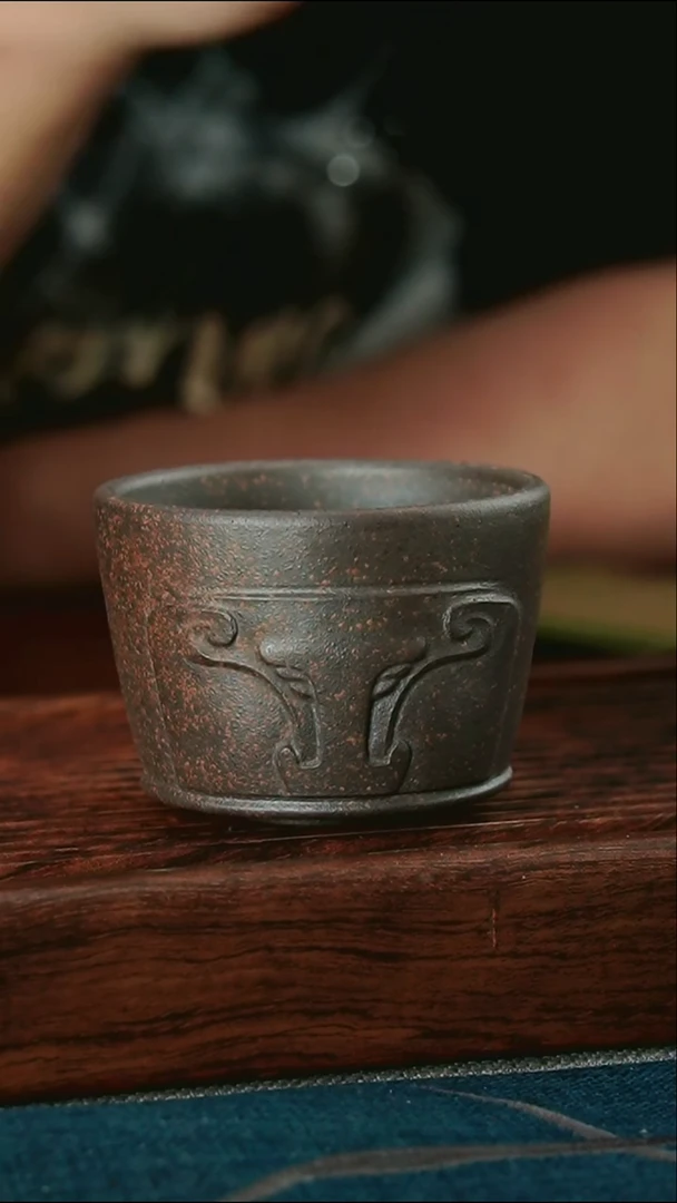 茶杯紫砂柴烧牛气冲天