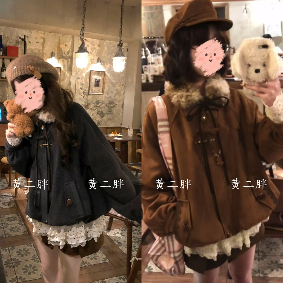 可拆卸毛领巨好看夹棉花苞外套女冬季高级感独特漂亮加厚羽绒棉服