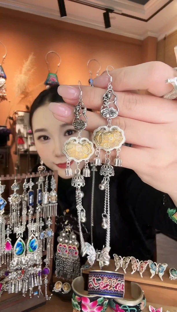 刺绣纯手工民族风耳环