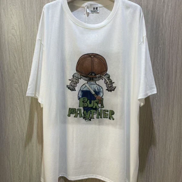 胖向向夏装新款（210斤以内穿）2256简约款字母小女孩百搭短袖