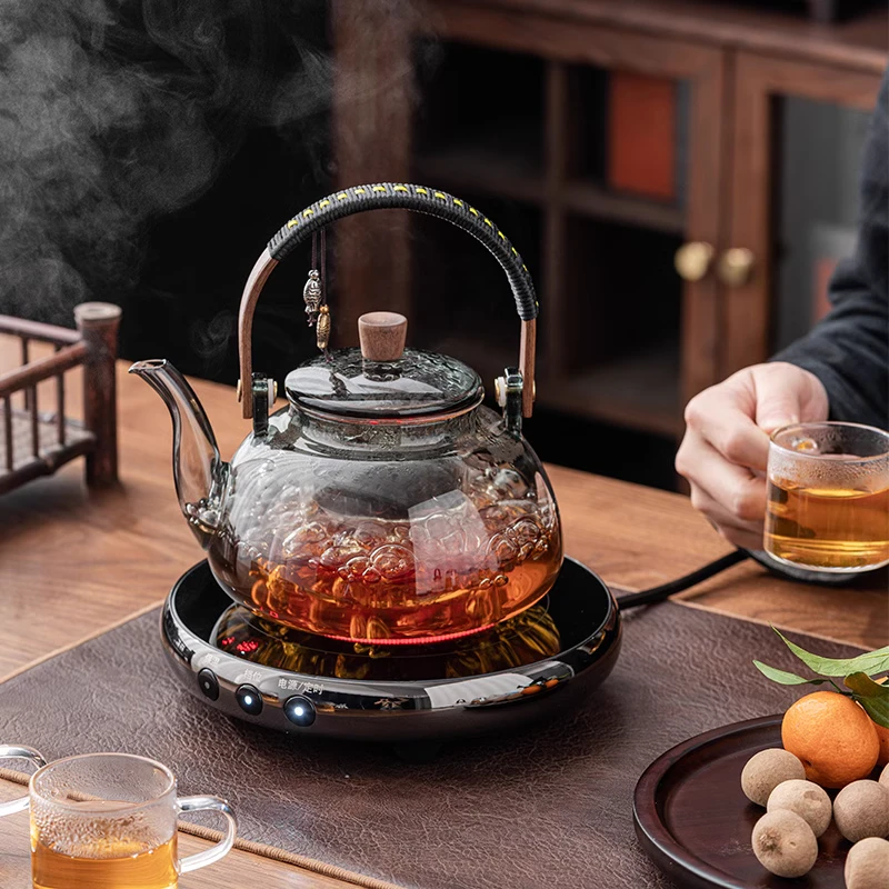 电陶炉煮茶器家用室内蒸煮两用玻璃养生加厚围炉煮茶器具全套