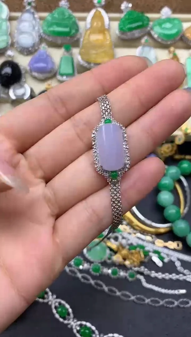 【闪购商品】翡翠手串18K金镶嵌423-中国好珍宝