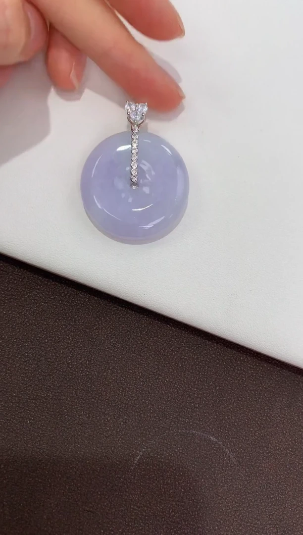 翡翠银S925镶嵌颈饰天然缅甸a货翡翠