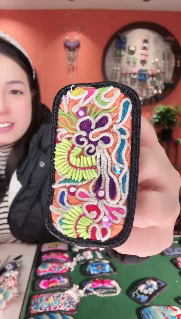 织绣长红绣艺坊苗银苗绣耳环64