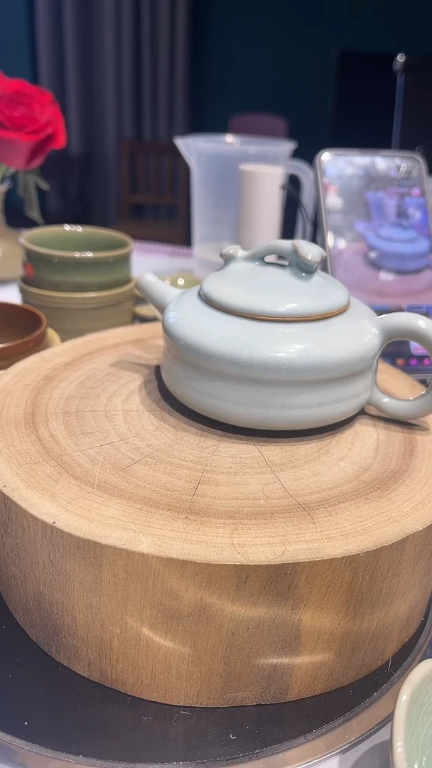 摆件陶原生态原矿天青如意