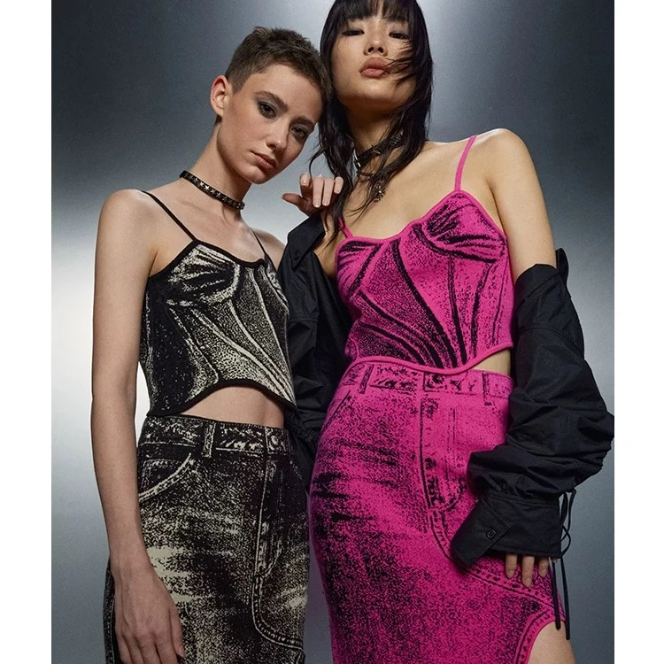 APL-玫红色+黑色半裙1E0156