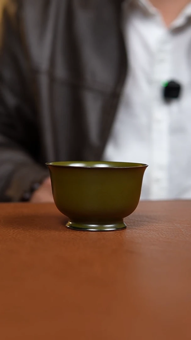 瓷片茶叶沫满茶色纯手工薄胎卷足碗杯一级