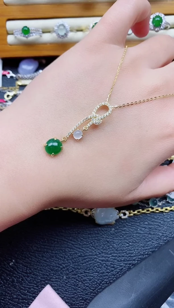 银S925镶嵌戒指翡翠1