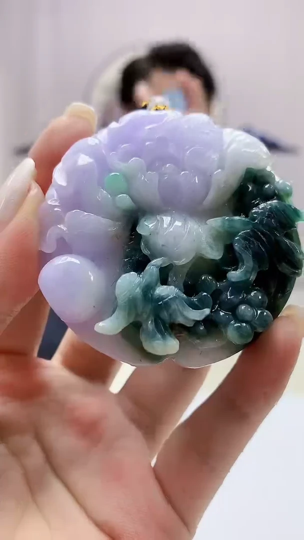 定制翡翠未镶嵌5060ms-毛货9花鸟