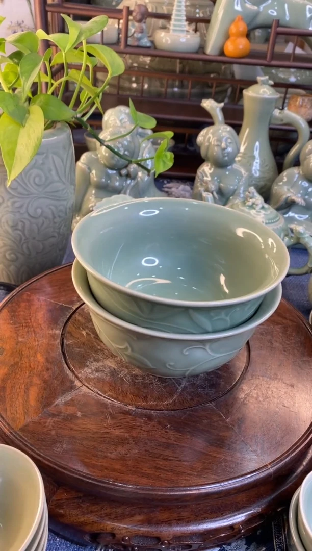 耀州窑残次处理5.5英寸玉兰碗b000022】4个