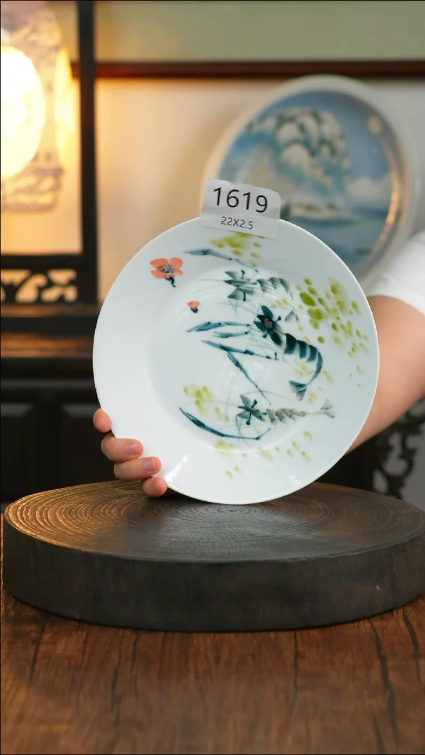 盘景德镇釉下五彩盘1619