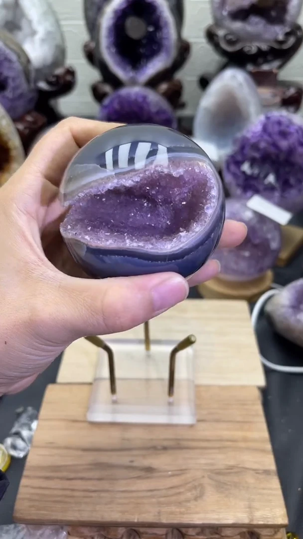 未镶嵌大型摆件（非配饰）紫晶103号开口笑