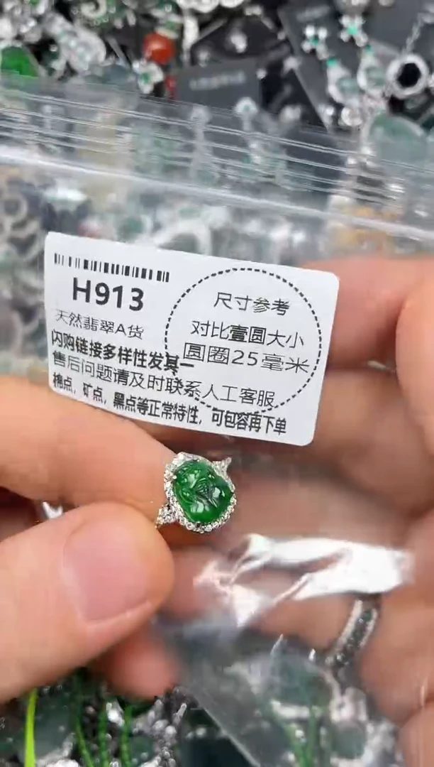 颈饰未镶嵌翡翠H913戒指