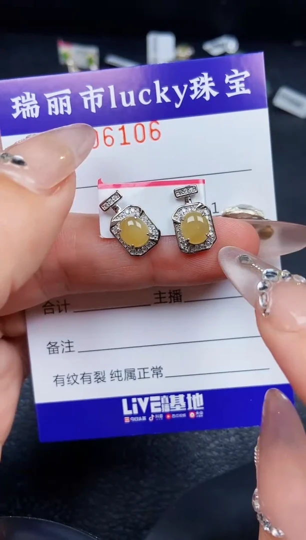 翡翠银S925镶嵌颈饰6106