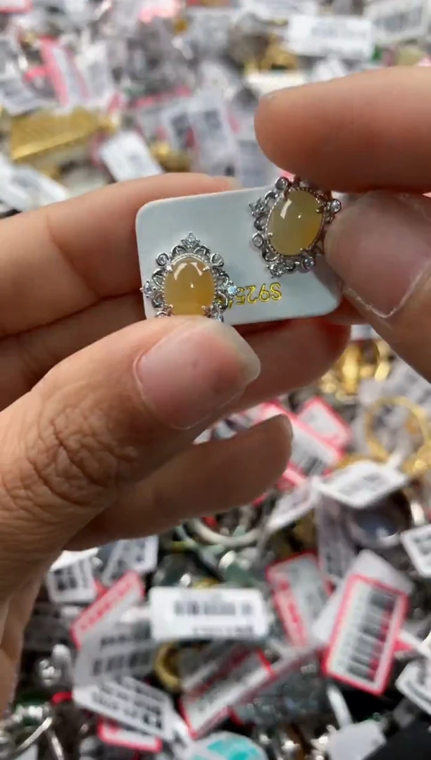 银S925镶嵌戒指翡翠999    5