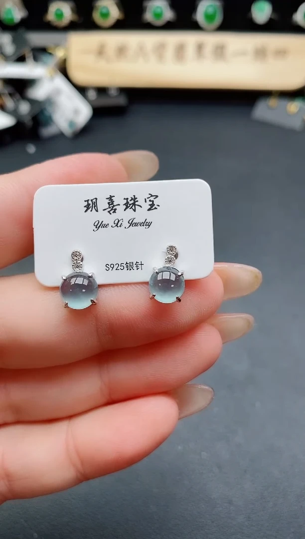 银S925镶嵌戒指翡翠1