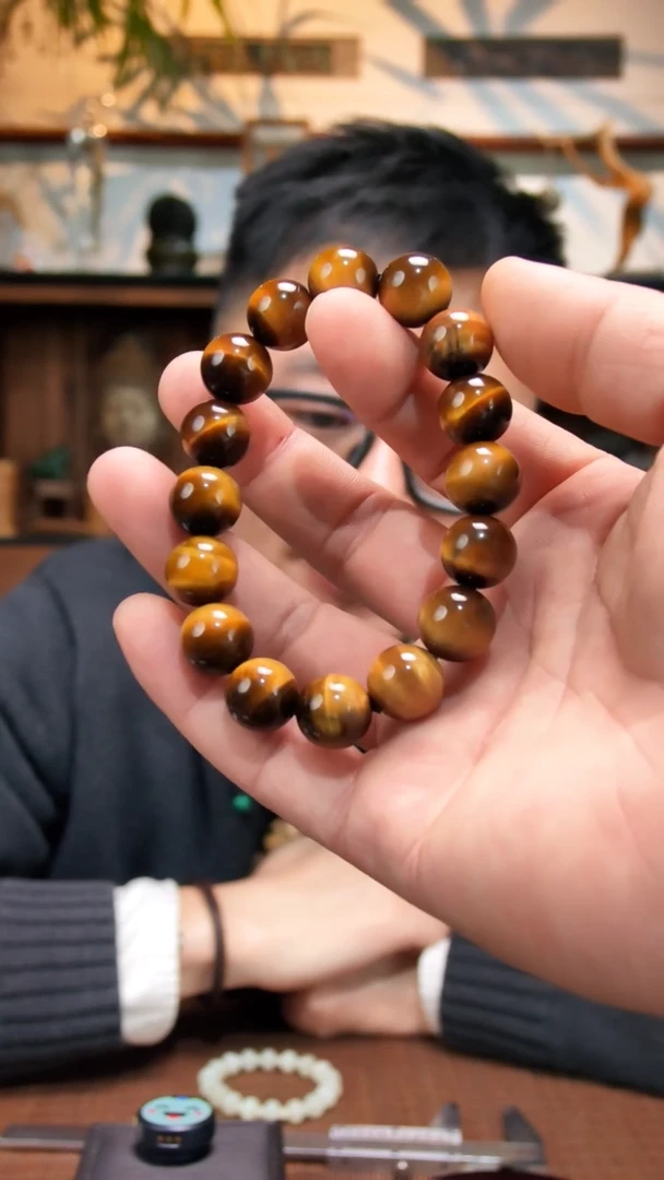 未镶嵌手串木变石虎眼石圆珠手串ZD13.5*+