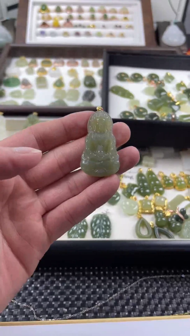 吊坠(不含链)银S925镶嵌和田玉1