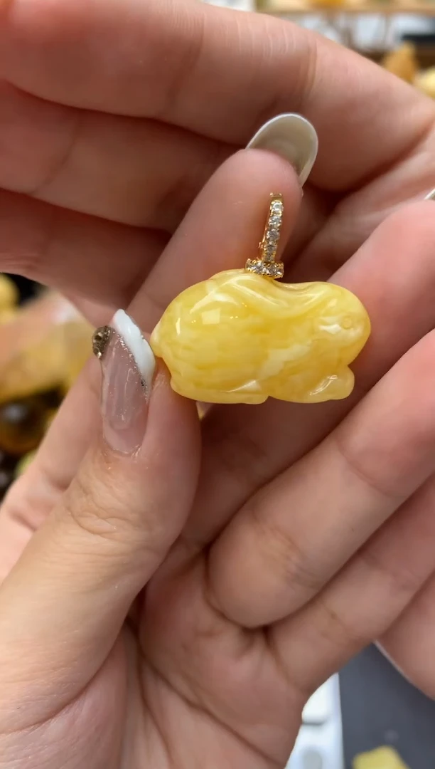 琥珀银S925镶嵌珠宝奇石099琥珀蜜蜡微瑕