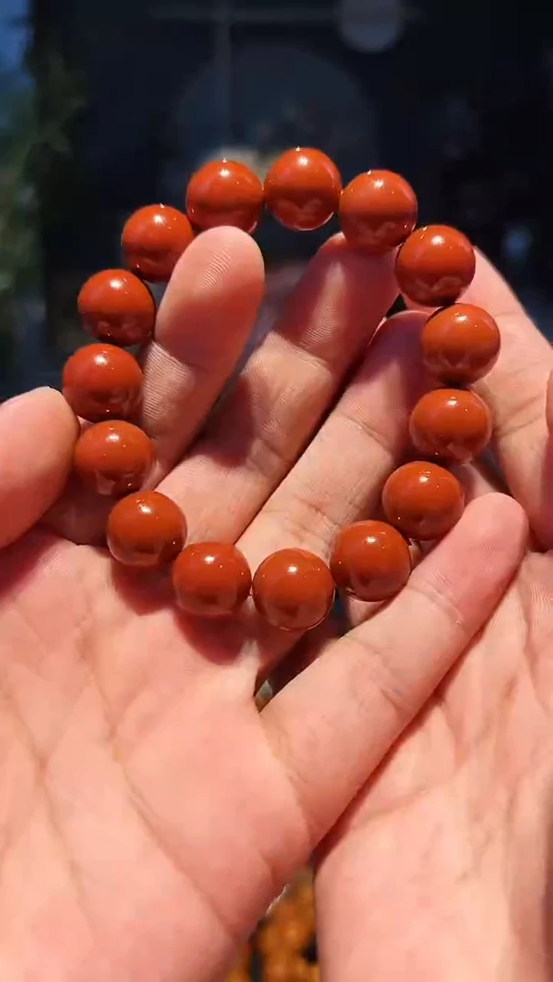 【闪购商品】南红玛瑙手串未镶嵌14左右朱红