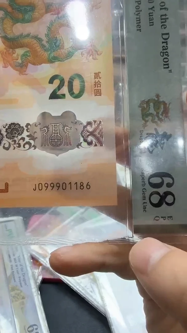 塑料24年龙钞J099901186-PMG68