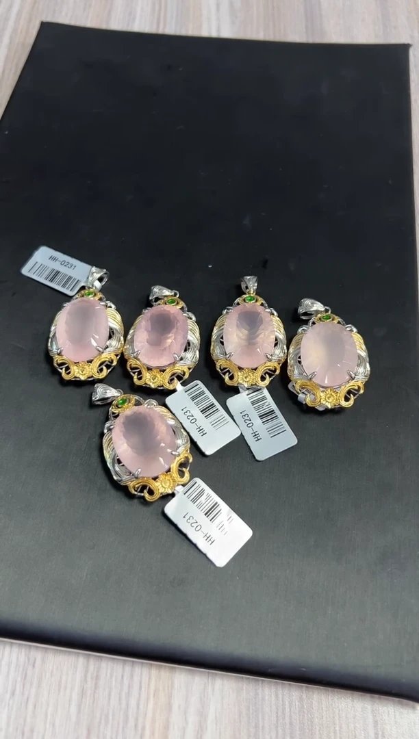 吊坠银S925镶嵌水晶（多样性发一件）