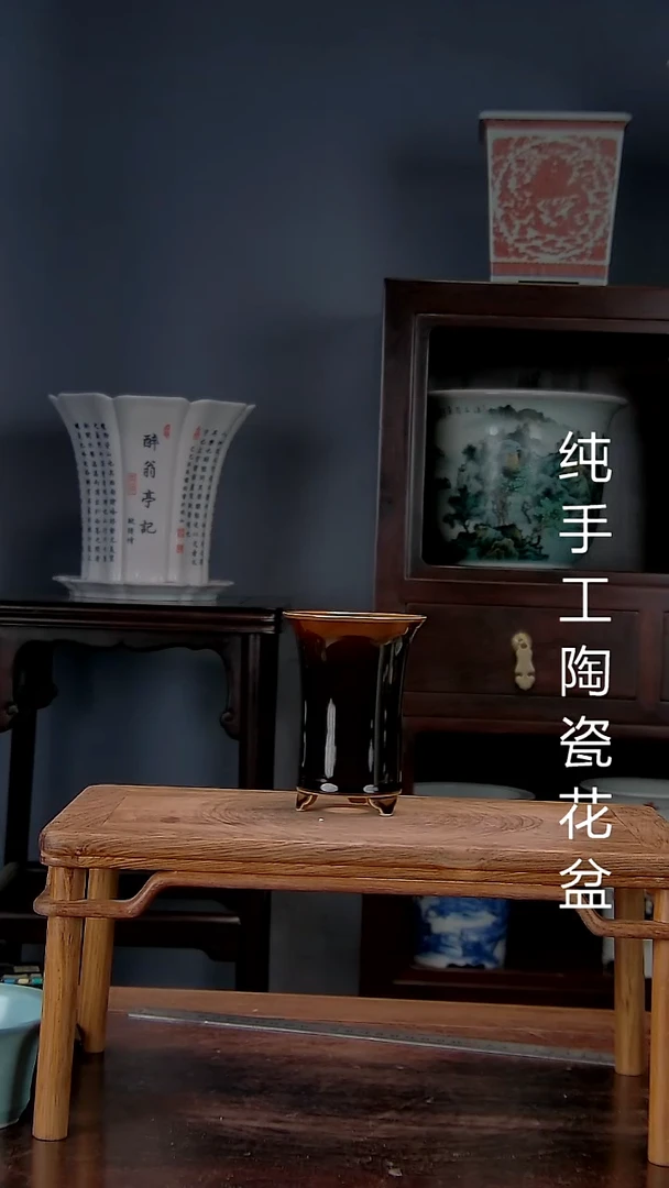 景德镇手工陶瓷花盆