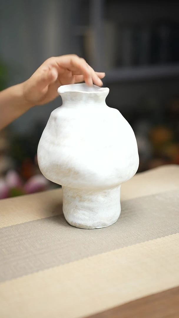 花器陶瓷花瓶手捏瓶004