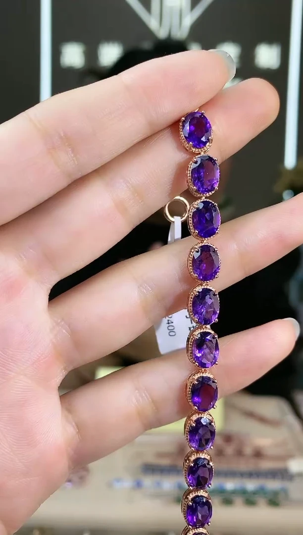 【闪购商品】紫晶手链银S925镶嵌手链