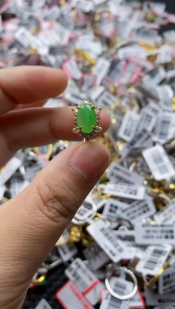翡翠戒指银S925镶嵌444444    6