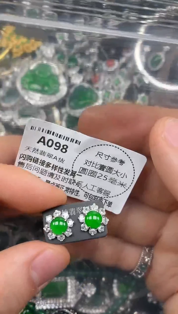 颈饰未镶嵌翡翠A098耳钉