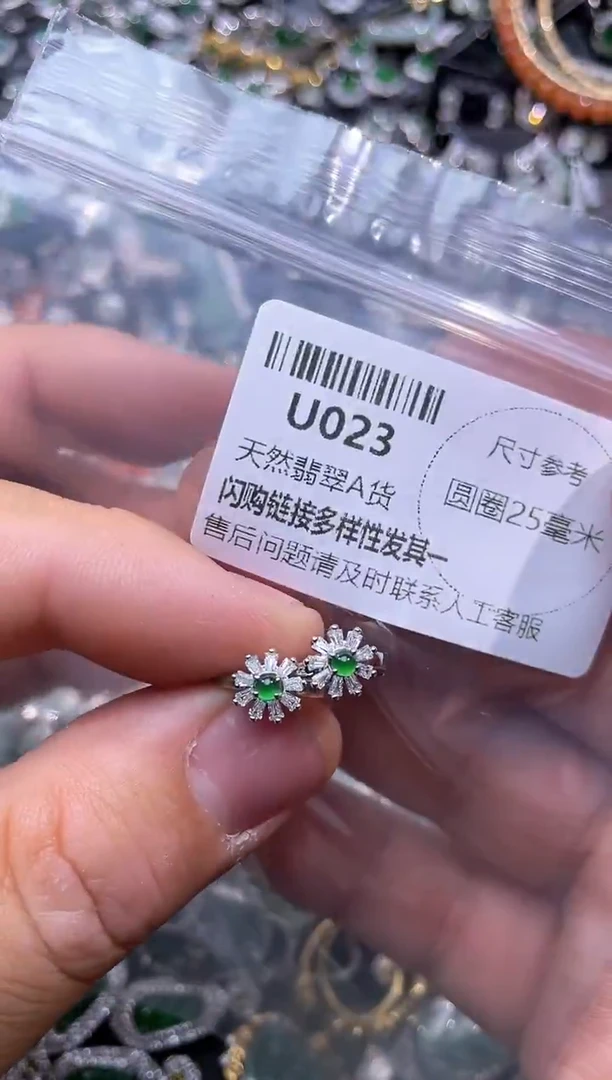 【闪购商品】翡翠颈饰未镶嵌U023耳扣