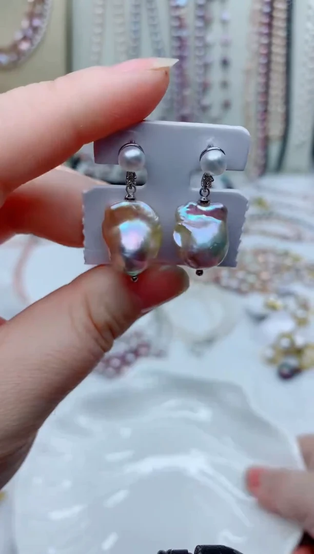 未镶嵌耳饰淡水珍珠多样性发其一【非无瑕】