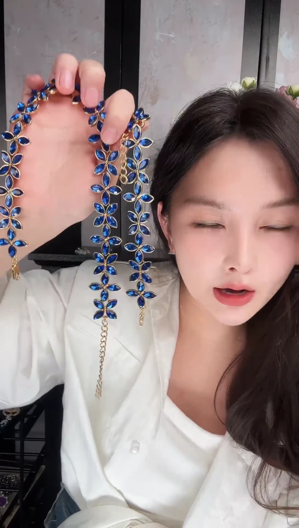 纯铜合金琉璃项链耳饰手链套装