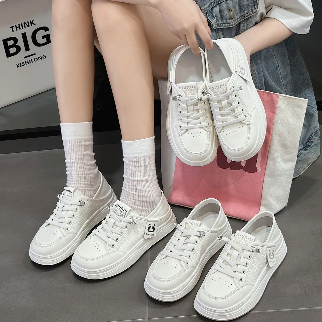 大码女鞋40一43春季新款2025休闲板鞋时尚小白鞋舒适百搭平底单鞋