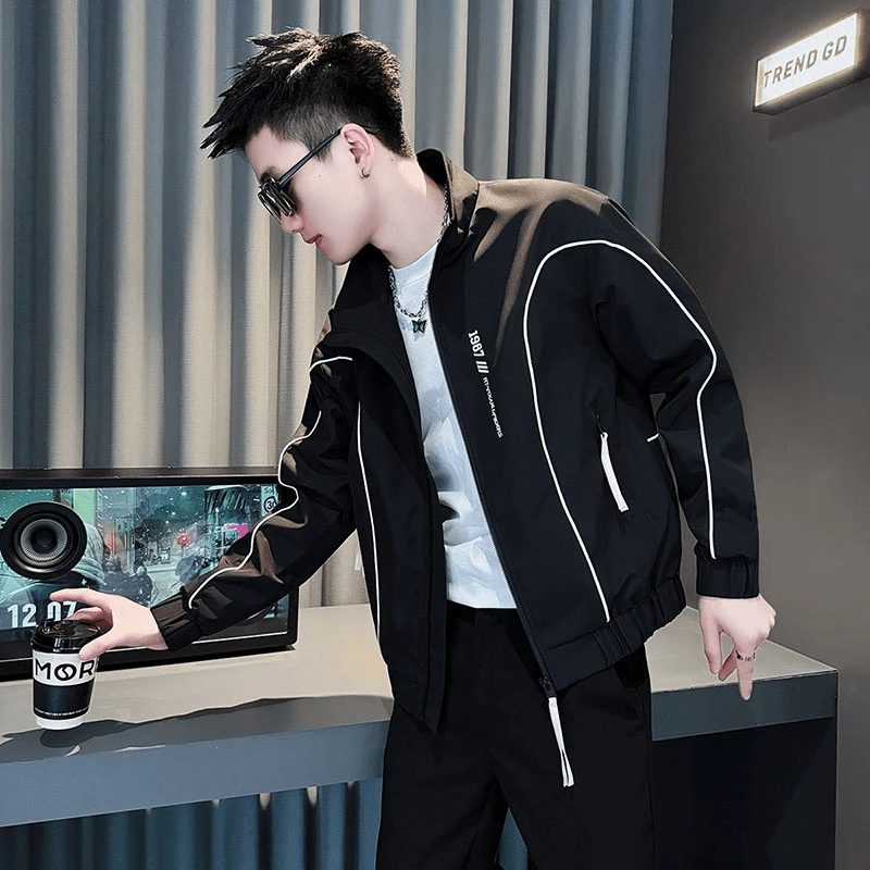 外套爆款2025新款设计感高级外套男款春秋季韩版潮流休闲男士夹克